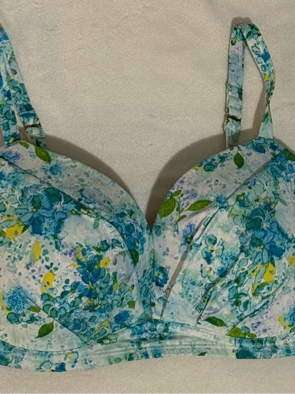 Victoria's Secret Blue & Green Floral Bikini Top